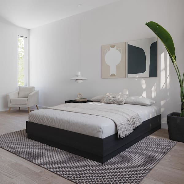 Milano Black Frame Queen Size Platform Bed