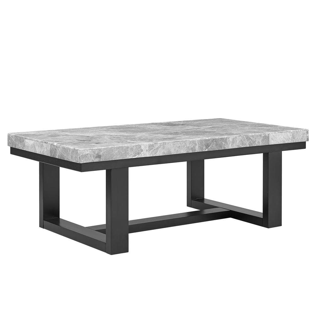 Stanley Grey Marble Coffee Table w/ Storage Made in Italy