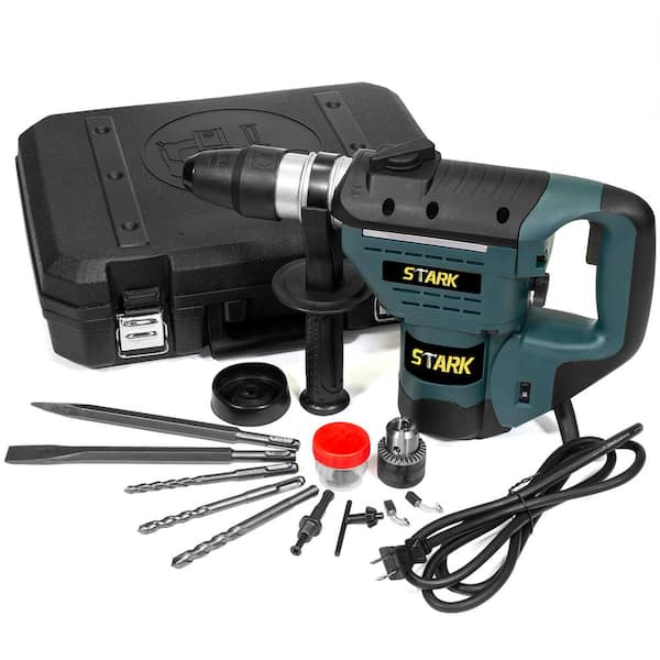 Stark 8.3 Amp Corded 1/2 in. Electric SDS-Plus Rotary Hammer Drill Kit with Chisel Bit Set