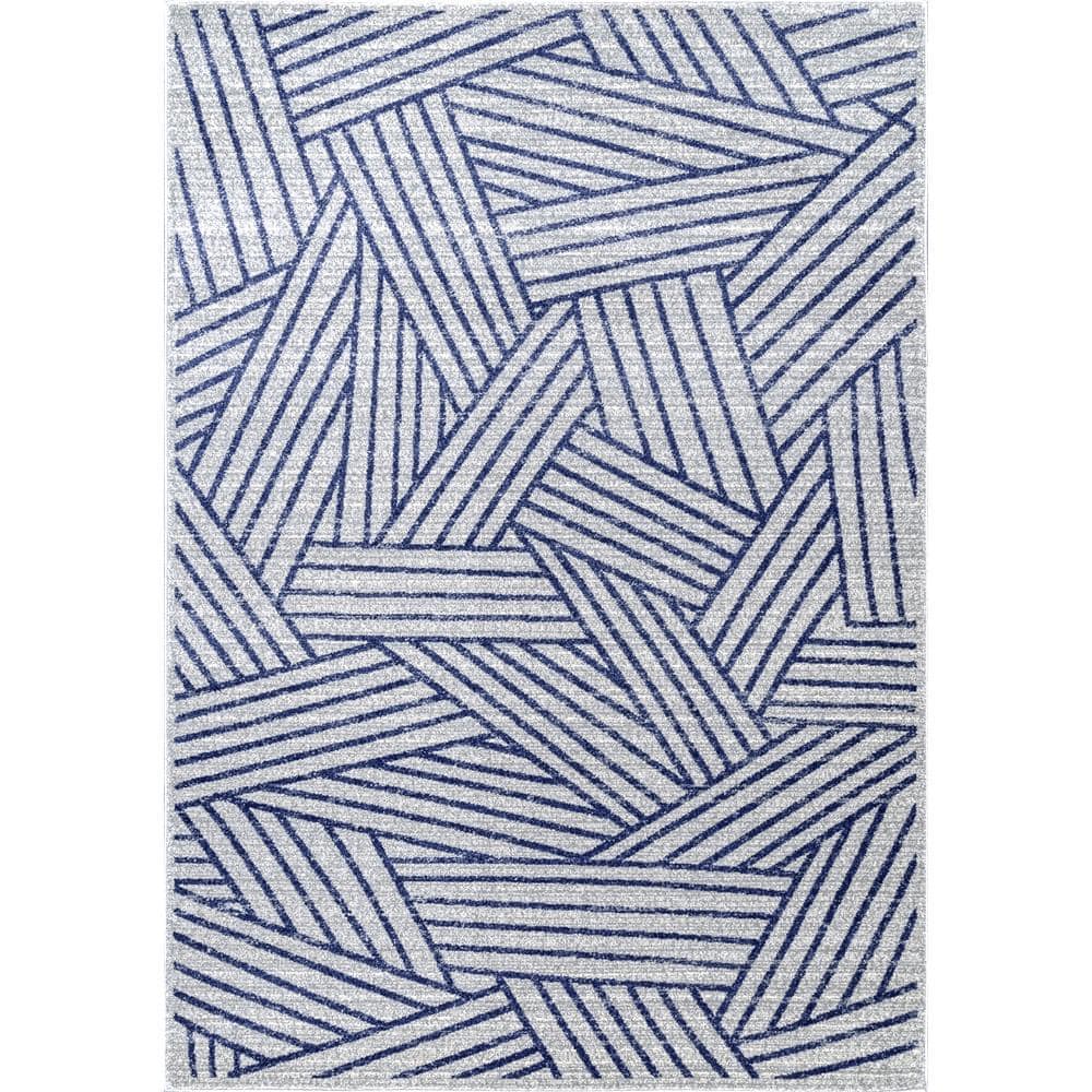 nuLOOM Blanca Modern Striped Blue 5 ft. x 8 ft. Area Rug BDBD05A-508 ...