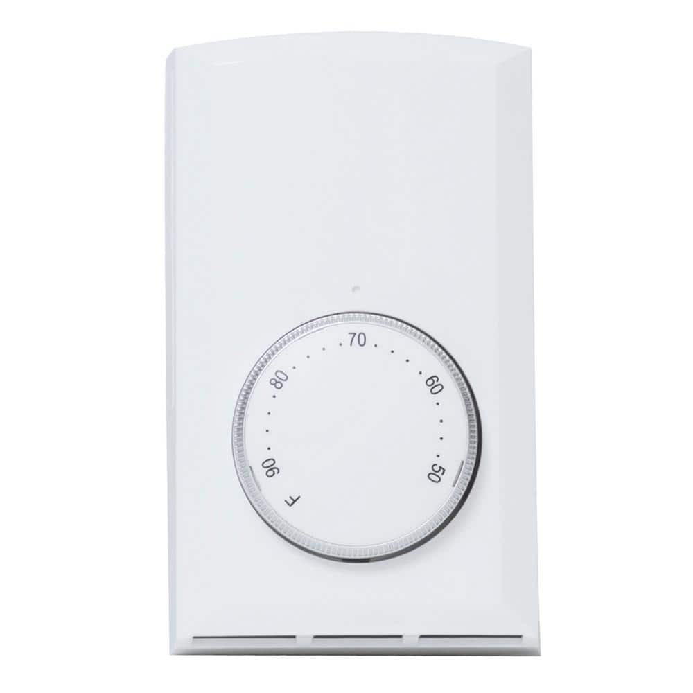 White Single Pole Dial Baseboard Heater Thermostat