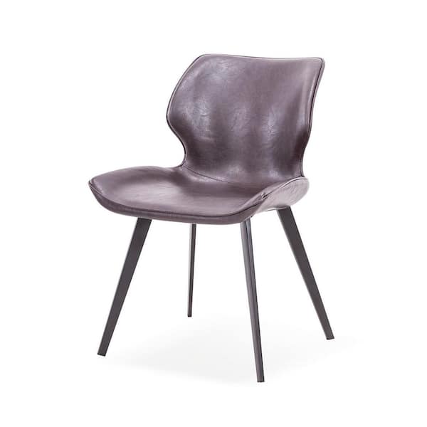 Moira Dark Brown Eco-Leather Dining Chair (Set of 2)