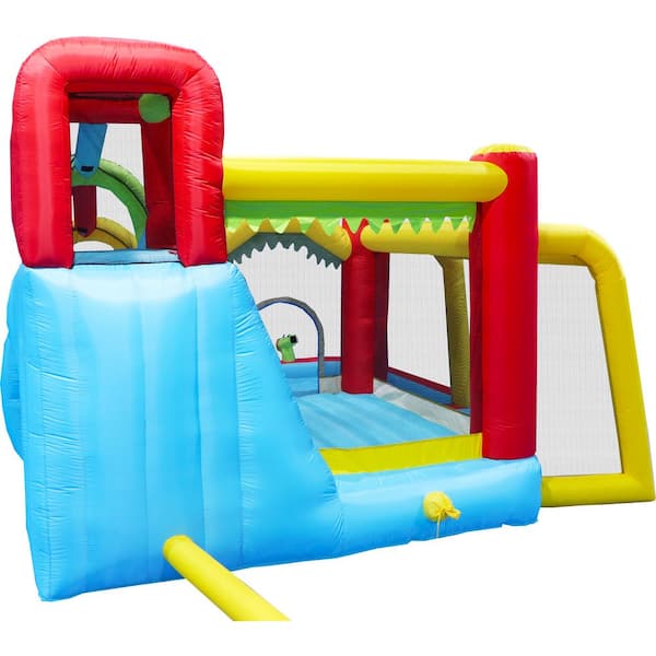 Siavonce 7-in-1 Inflatable Slide Water Park Bouncing House Outdoor