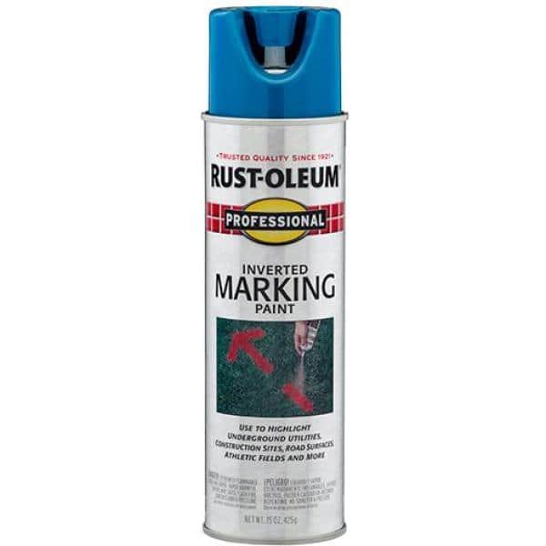 Rust-Oleum 15 oz. Caution Blue Inverted Marking Spray Paint (6 Pack)