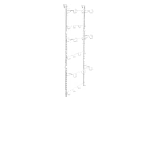 Over-the-Door Adjustable Hanging 21-Hook Rack Organizer in White