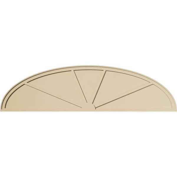 Ekena Millwork 86-in W x 22-1/2-in H x 2-in P Elliptical 4-SpokeSignature Urethane Pediment, Primed Tan
