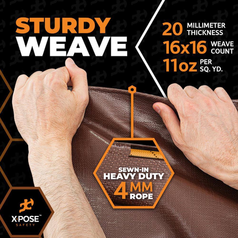 30' x 50' Brown and White Ultra Heavy Duty Polyethylene Tarp