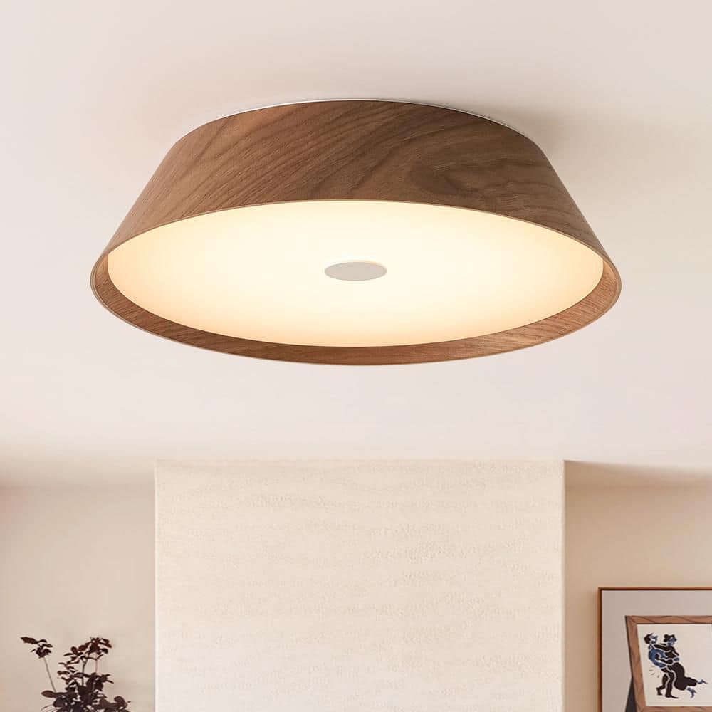 Y'INSP Ligna 13.2 in. Modern Farmhouse Walnut Finish Integrated