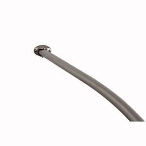 Vintage 64-1/2 in. Adjustable Curved Shower Rod in Brushed Nickel