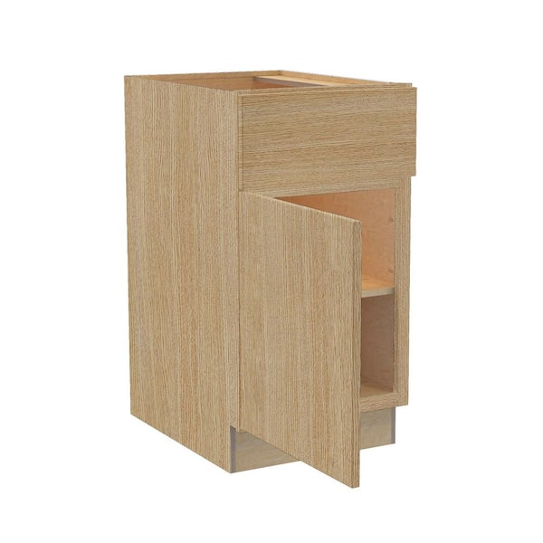 Hargrove 18 in. W x 24 in. D x 34.5 in. H Assembled Plywood Base Kitchen Cabinet in Vanguard Oak with Soft Close LH