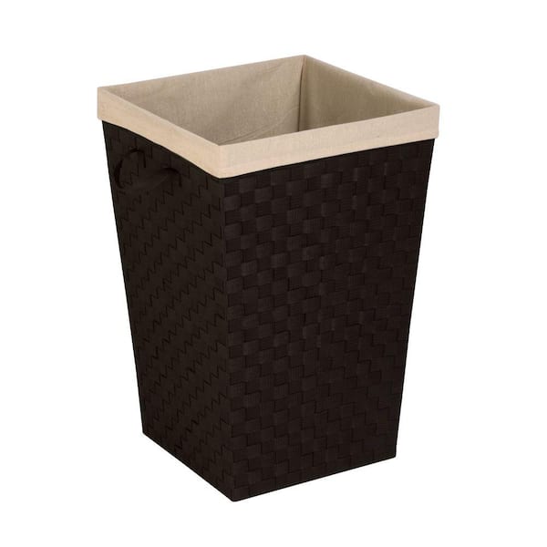 Honey-Can-Do Woven Strap Hamper with Liner in Deep Espresso