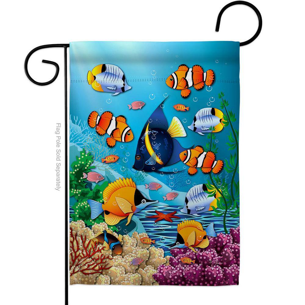 Welcome Tropical fish and coral reefs Garden Flag Double-sided House Decor Yard