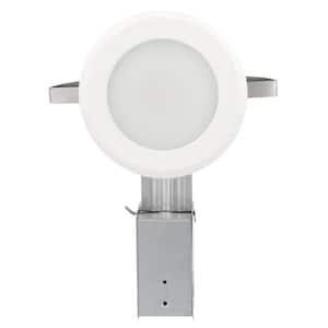 5 in. White LED IC Rated Shower Lens Recessed Lighting Kit Dimmable Downlight with Frost Lens