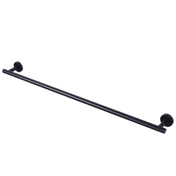 32 in. Wall Mounted Single Towel Bar Bath Hardware Accessory in Matte Black