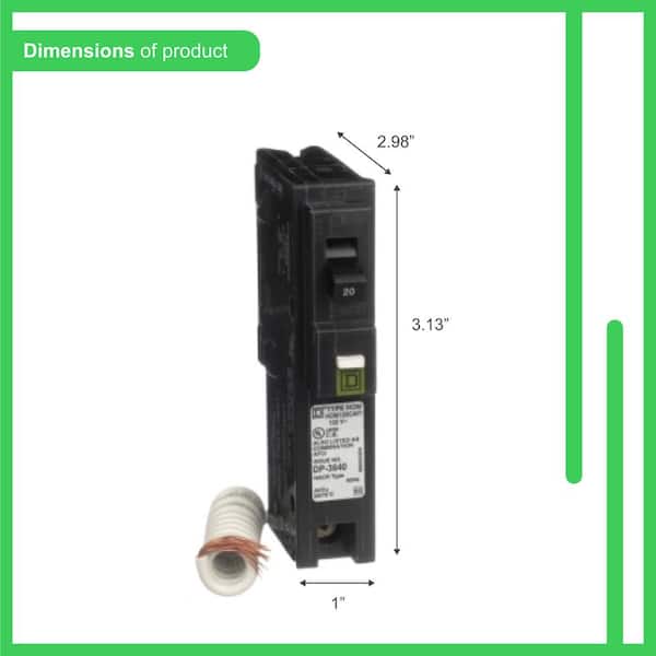 Square D Homeline 20-Amp 1-Pole Combination Arc Fault Circuit Breaker