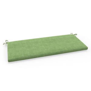 Solid Twill 45 in W x 3 in H Rectangular Outdoor Bench Cushion with Ties 1-Count in Splash Green