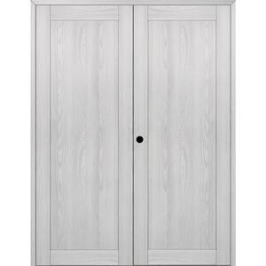 1 Panel Shaker 64 in. x 83.25 in. Right Active Ribeira Ash Wood Composite Double Prehung Interior Door