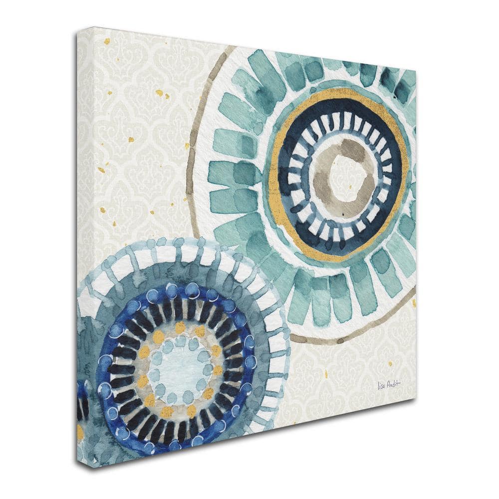 Indigold XV Abstract Blue and Gold Canvas Painting