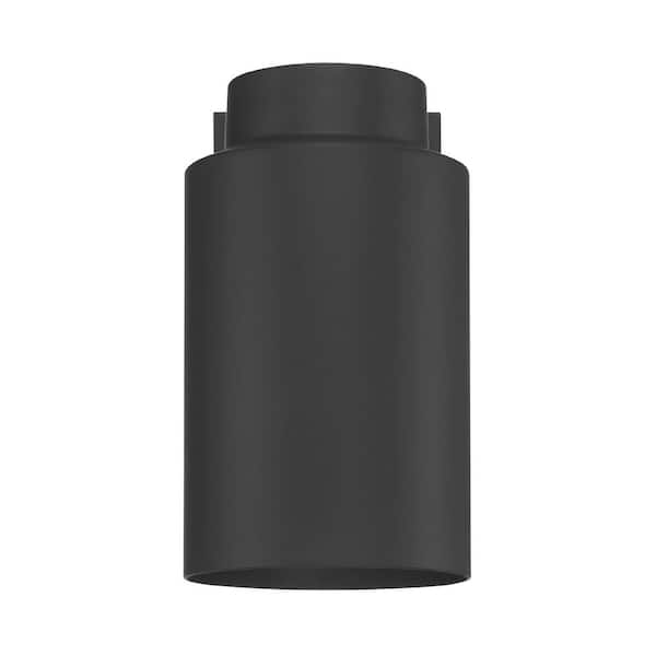 Hunter Kennicott Matte Black Cylinder Outdoor Lighting for Foyer / Entry Way