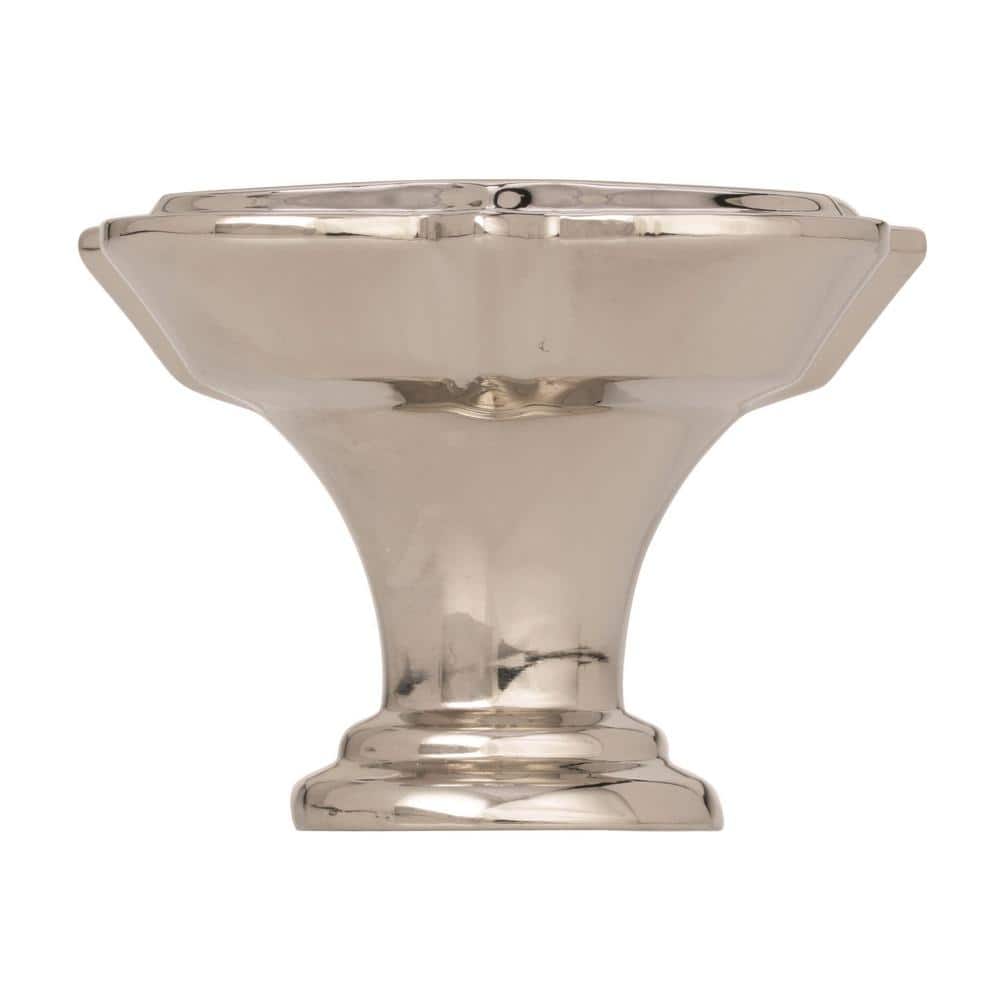 Polished Nickel Square Cabinet Knob with Mounting Hardware