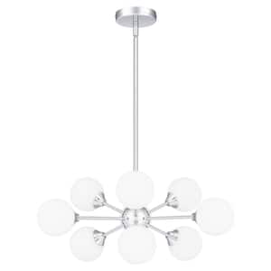 Hammett 9-Light Polished Chrome Chandelier with Glass Shades