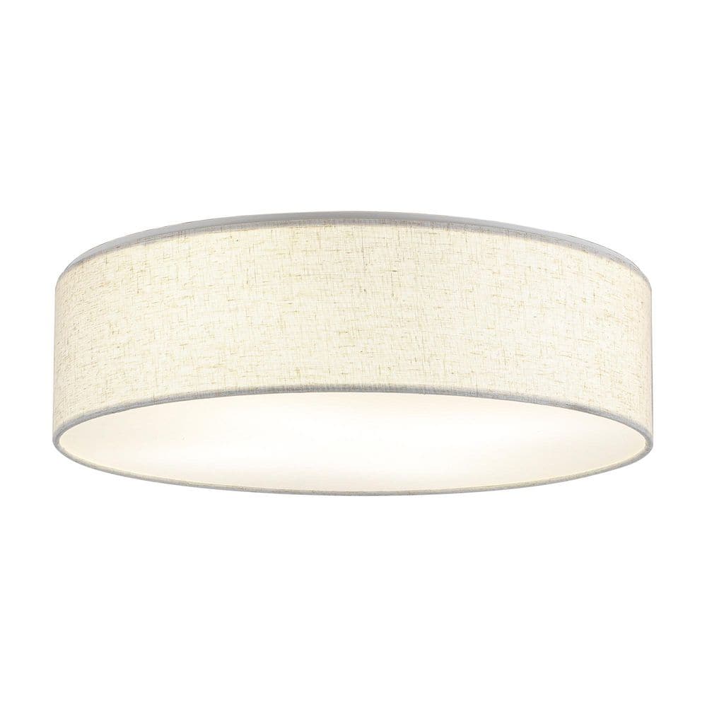 17.71 in. 4-Light Modern LED Compatible Drum Flush Mount Ceiling Light with Fabric Linen Shade for Bedroom price history on PriceWatchPro