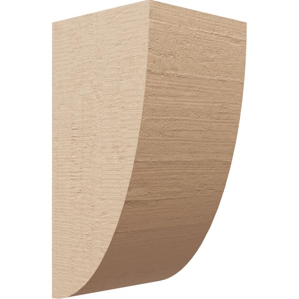 Ekena Millwork 6 in. x 6 in. x 12 in. Series 2 Wide Durham Rough Cedar Woodgrain Timberthane Polyurethane Corbel, Primed Tan