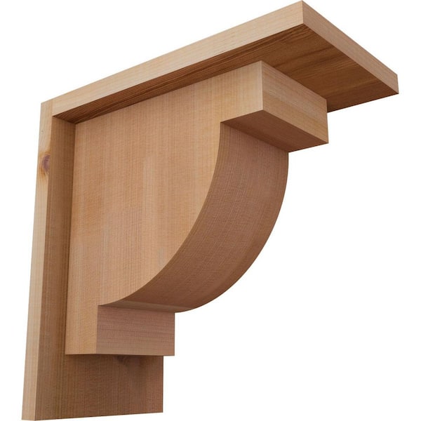 Ekena Millwork 5-1/2 in. x 10 in. x 10 in. Western Red Cedar Alpine Smooth Corbel with Backplate
