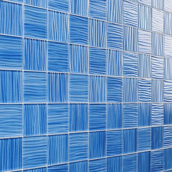 Ivy Hill Tile Exuma Azure 11.81 in. x 11.81 in. Polished Glass Wall Mosaic Tile (0.97 Sq. ft./Each)