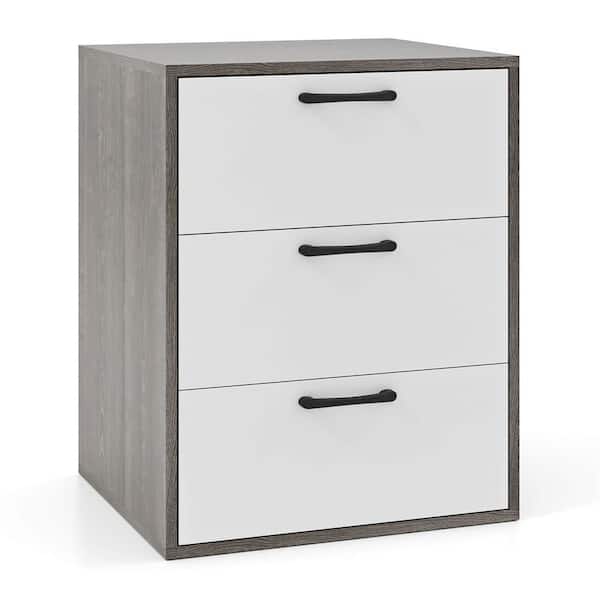 Costway 3 Drawer Dresser Chest of Drawer Storage Cabinet with Wide Storage Space Organizer