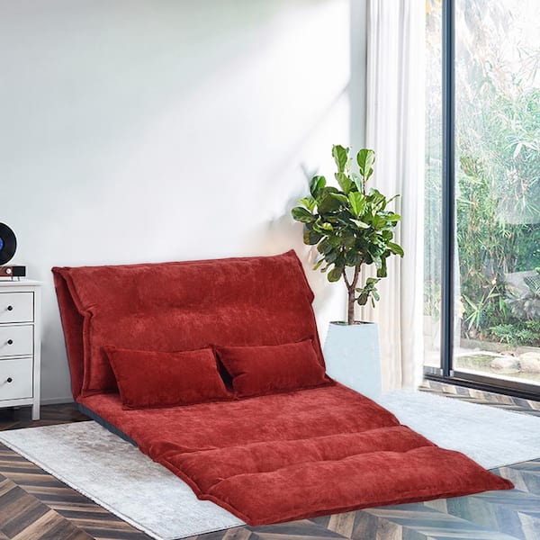 Oris 43 W X 71 D Burgundy Polyester Adjustable Folding Futon Video Gaming  Sofa With Two Pillows Multifunctional Bean Bag Chair/sofa-maison Boucle :  Target