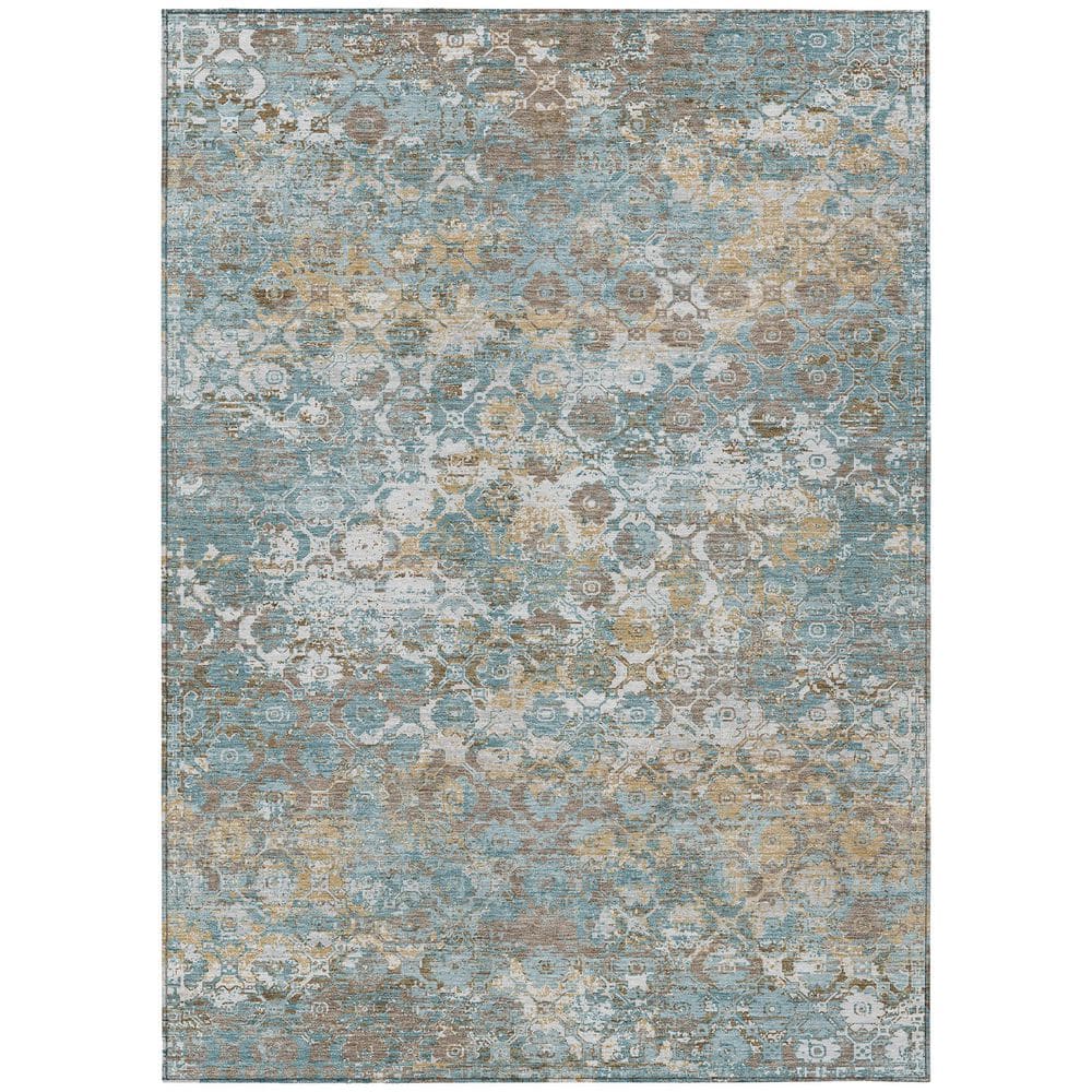 Chantille Machine Washable Indoor/Outdoor Abstract ACN2786 Teal 5 ft. x 7 ft. 6 in. Area Rug price history on PriceWatchPro