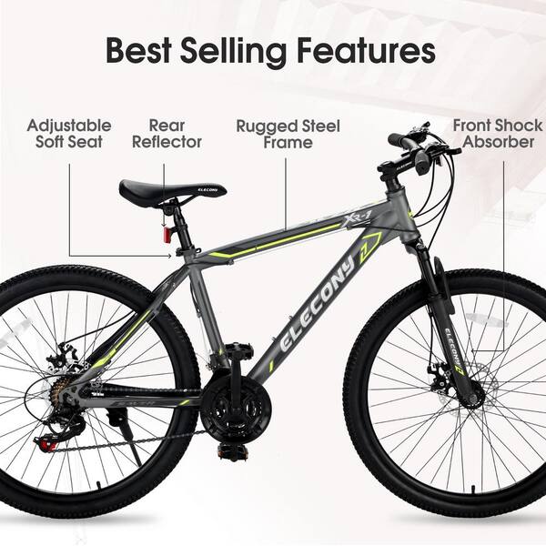 Moma Bikes, EQX 27,5 Mountain Bike, Grey, Aluminum, SHIMANO 24 Speeds,  Disc Brakes, Double Suspension : : Sports & Outdoors