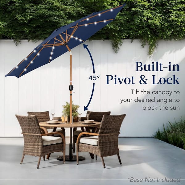 best green solar patio umbrella 10 ft. Outdoor Patio Umbrella Solar LED Offset Hanging Parasol, 1.89 in.  Shaft, for Backyard, Pool, Garden, Dark green DN-W640P234518