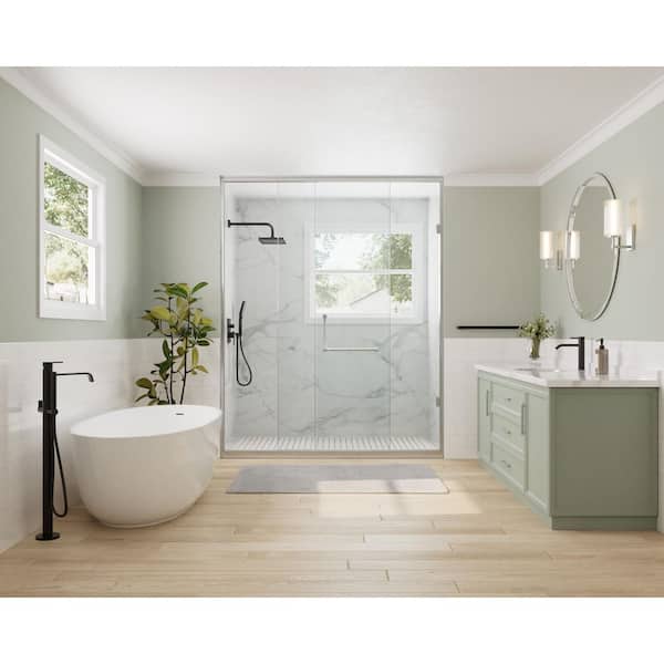 GRANDJOY Classic Rain Dual 2-Spray Wall Mount 12 in. Fixed and