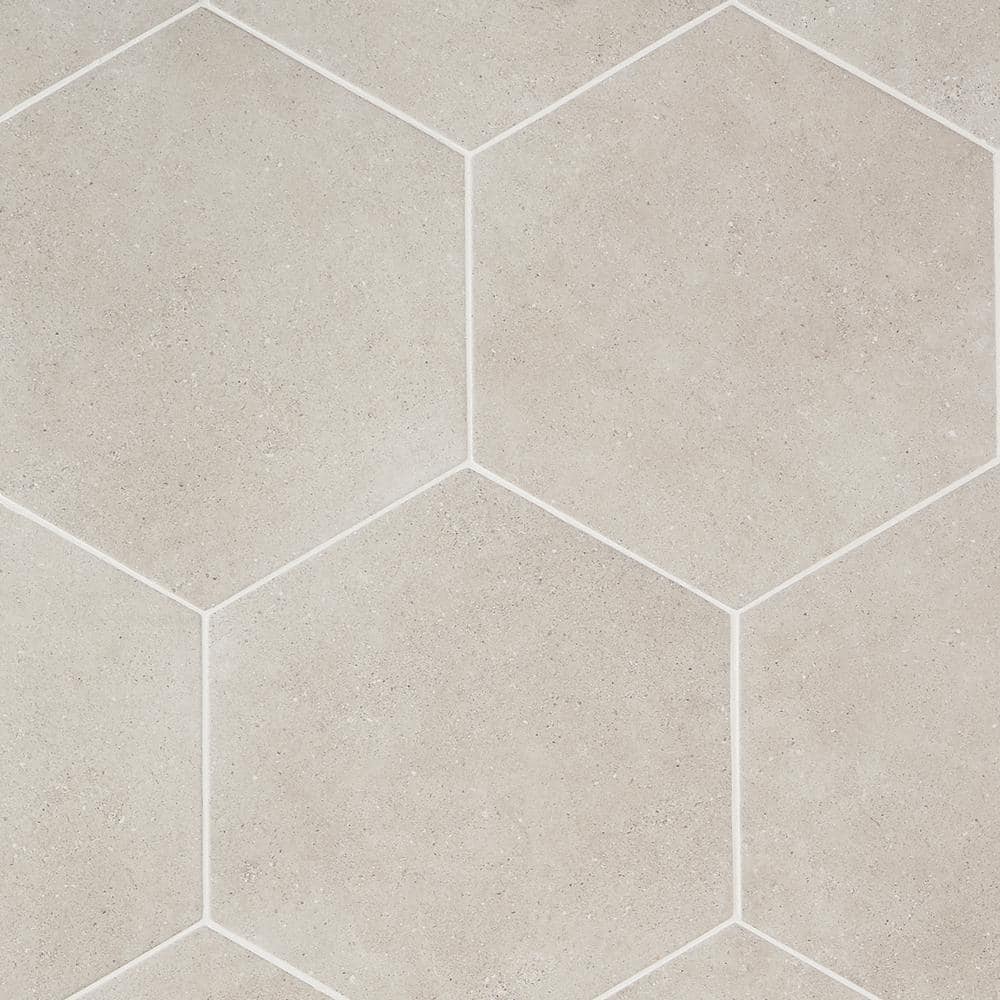 Taupe Matte Hexagonal Porcelain Floor and Wall Tile