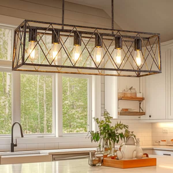 トーレスＨＰ Briignite 6-Light Brown/Oil Rubbed Bronze Farmhouse