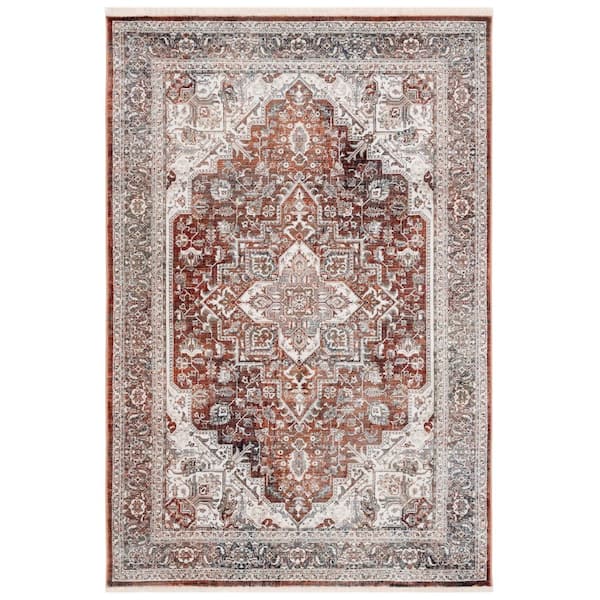 SAFAVIEH Vintage Persian 5 ft. x 8 ft. Red/Ivory Ornate Border ...