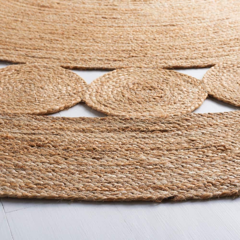 Handmade Round Natural Jute Area Rug, 4' Diameter
