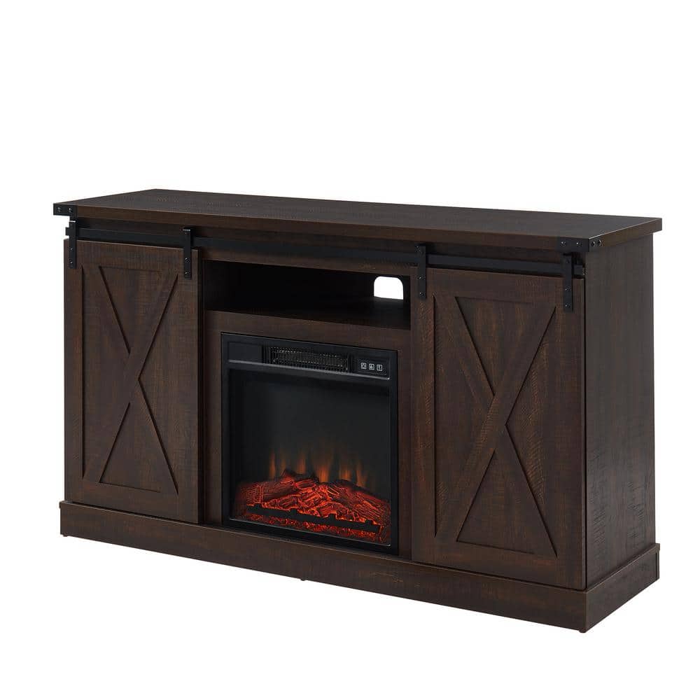 Reviews for Clihome Brown 48 in. Media Console Electric Fireplace TV