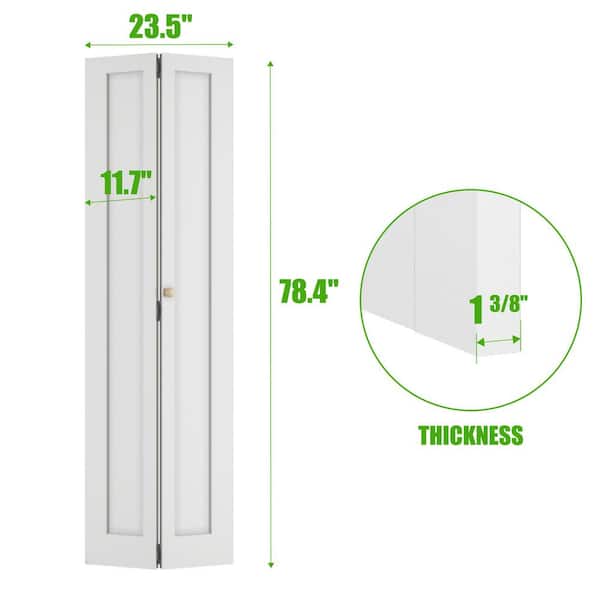 SOCBAZZAR 24 in. x 78.4 in. 1-Panel Hollow Core White Primed