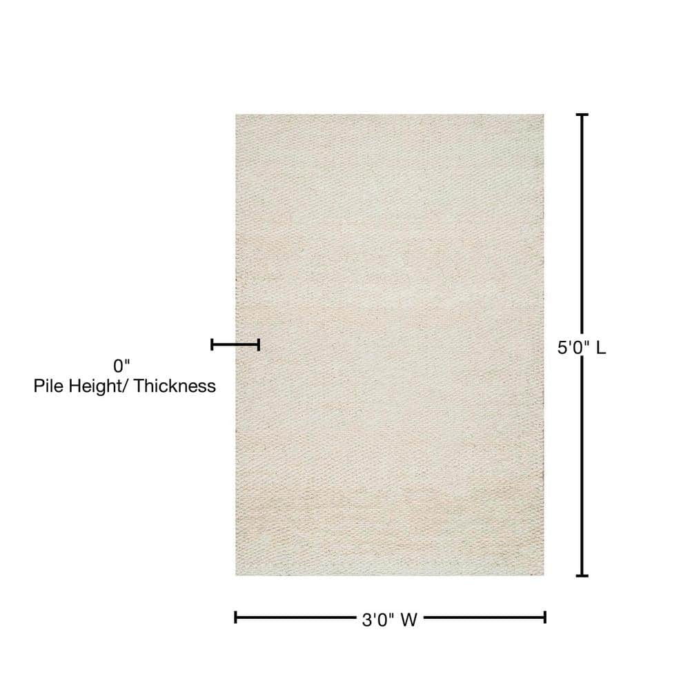 Natura Coastal-Cool Off White Handmade Jute 3' x 5' Rug