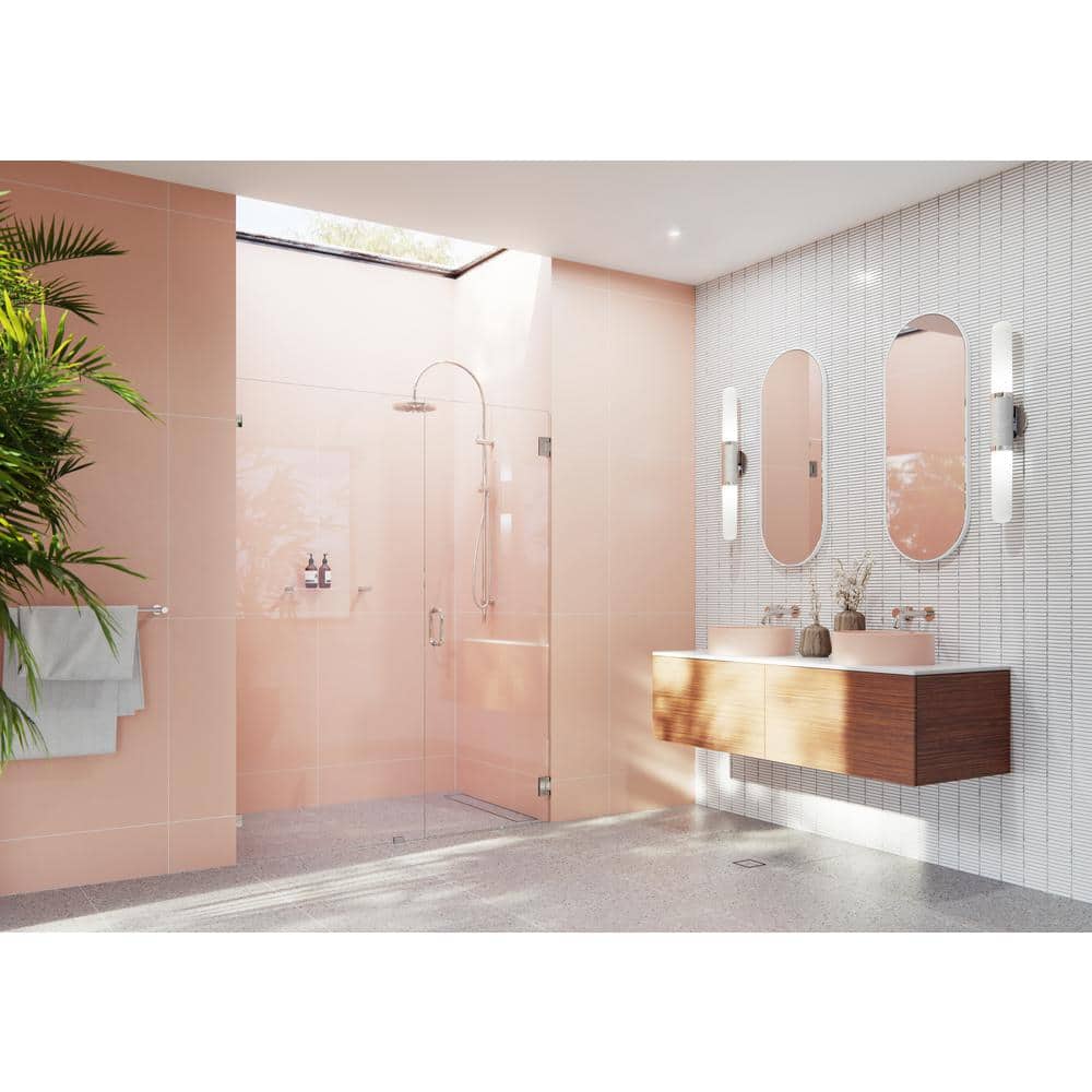 Illume 78" x 60" Frameless Clear Glass Shower Door with Polished Nickel Hardware