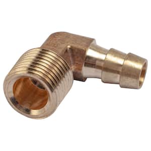 3/8 in. I.D. x 3/8 in. MIP Brass Hose Barb 90-Degree Elbow Fittings (5-Pack)