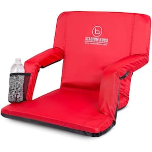 Stadium Boss Red Recliner Stadium Seat for Bleachers, Benches, Lawns, Backyard, Camping and Beach Padded Sport Chair