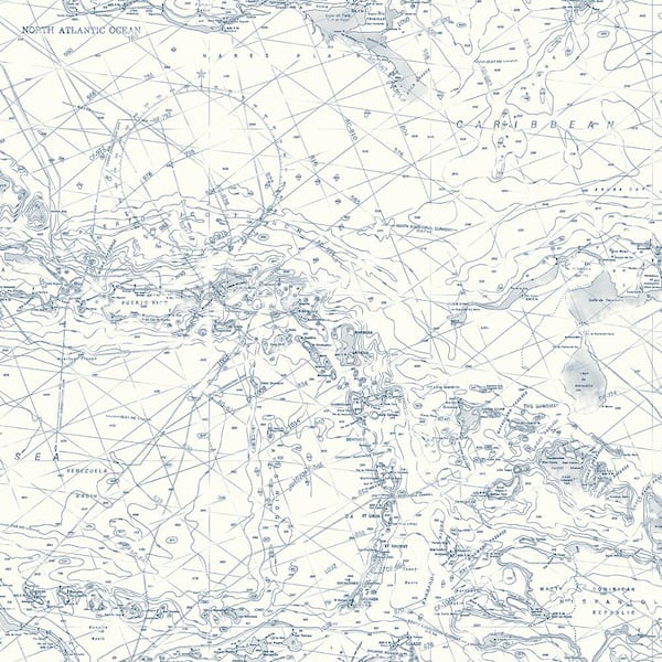 Chesapeake Charts Navy Map Blue Wallpaper Sample