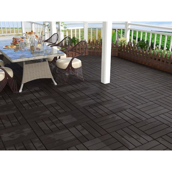 Terrace Collection 1 ft. x 1 ft. Bamboo Composite Deck Tile in Espresso (11 sq. ft. per Box)