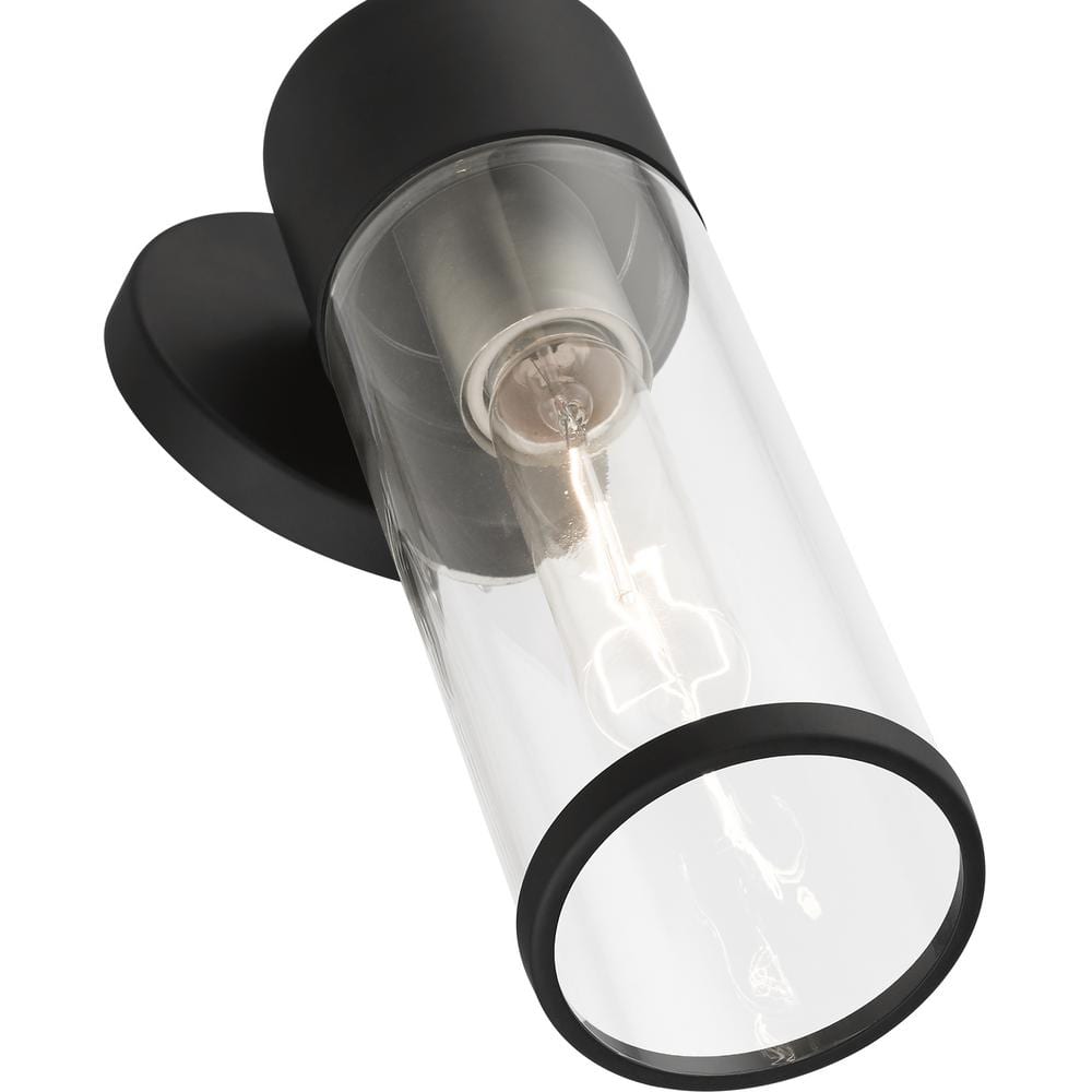 Sleek Urban Black and Nickel Dimmable Glass Sconce