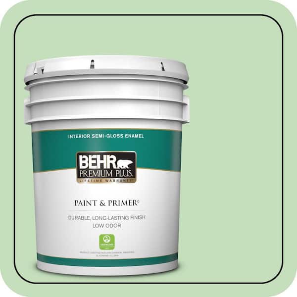 BEHR PREMIUM PLUS 5 gal. #M390-3 Galway Semi-Gloss Enamel Low Odor Interior Paint & Primer