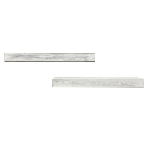 Unbranded Del Hutson Artisan Haute 6 in. x 36 in. x 4 in. White Pine Wood Floating Box Set of 2 Decorative Wall Shelf Set